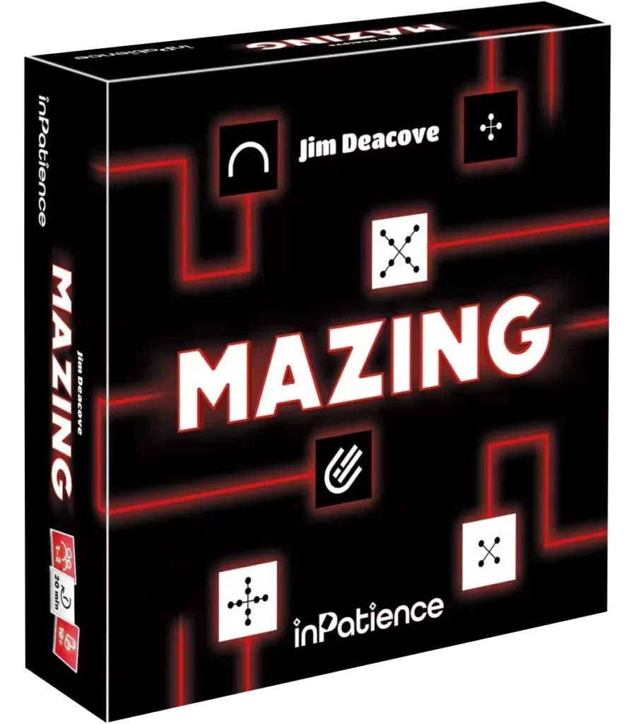 Vue de face de la boîte du jeu Mazing